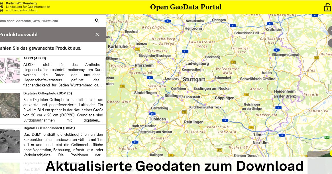 Aktualisierung der Geodaten im Open GeoData Portal