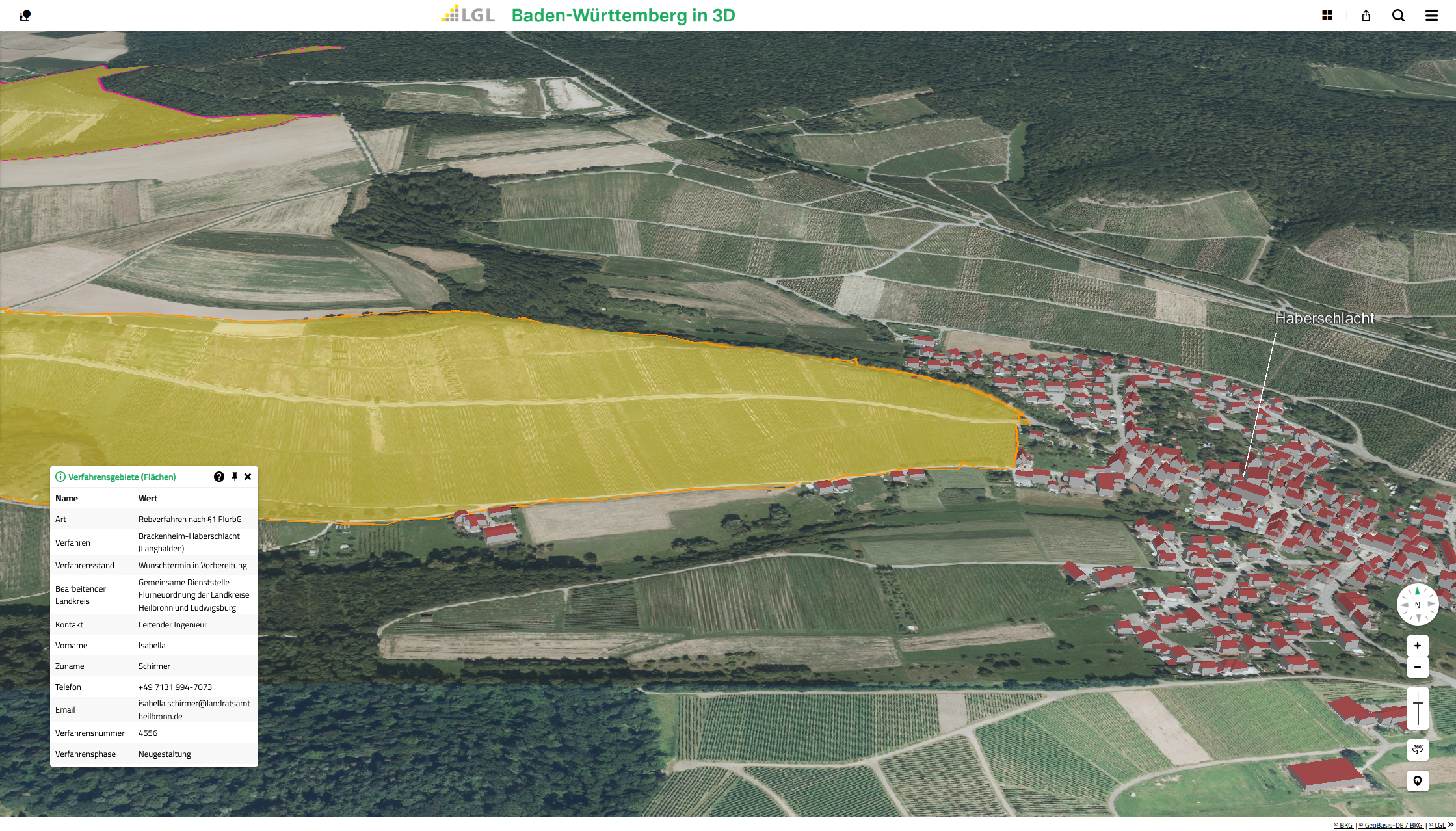 BW in 3D - Verfahrensgebiete (Flächen)