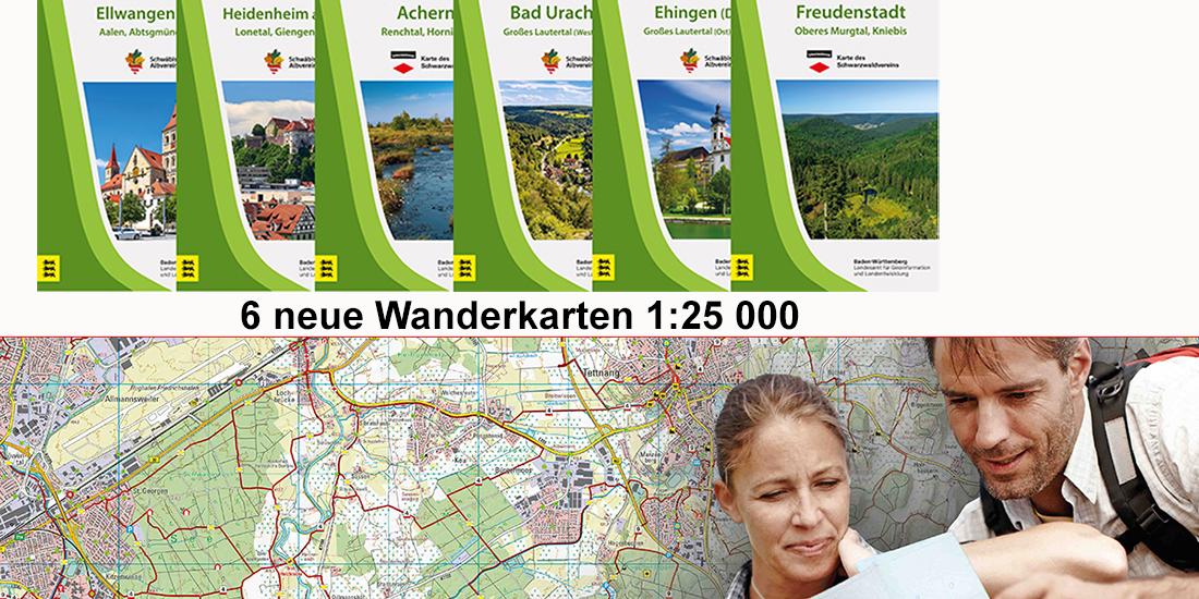 Neue Kartenblätter der Wanderkarte 1:25 000