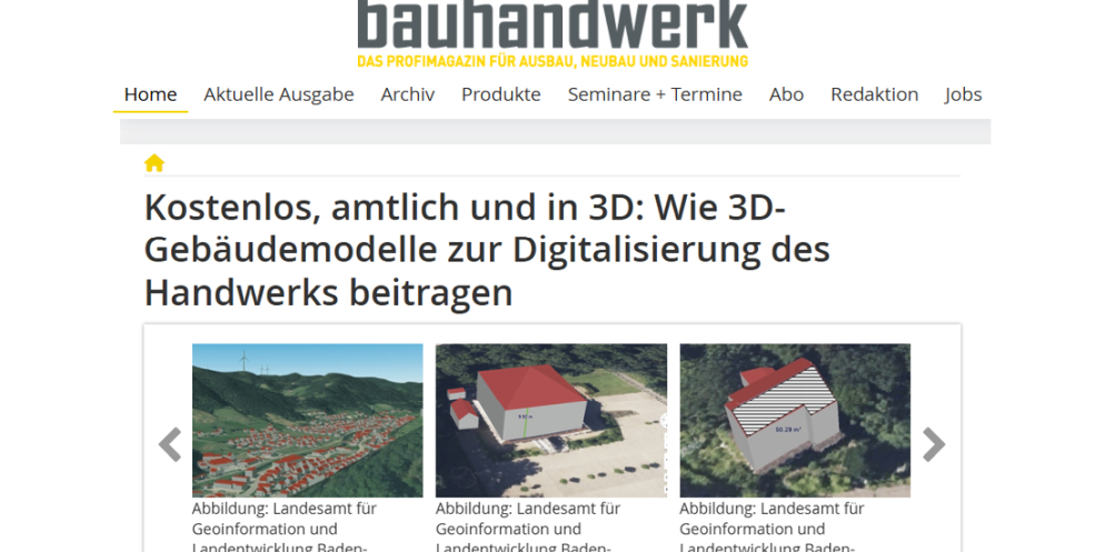 Artikel bauhandwerk 'Wie 3D-Gebäudemodelle zur Digitalisierung des Handwerks beitragen'