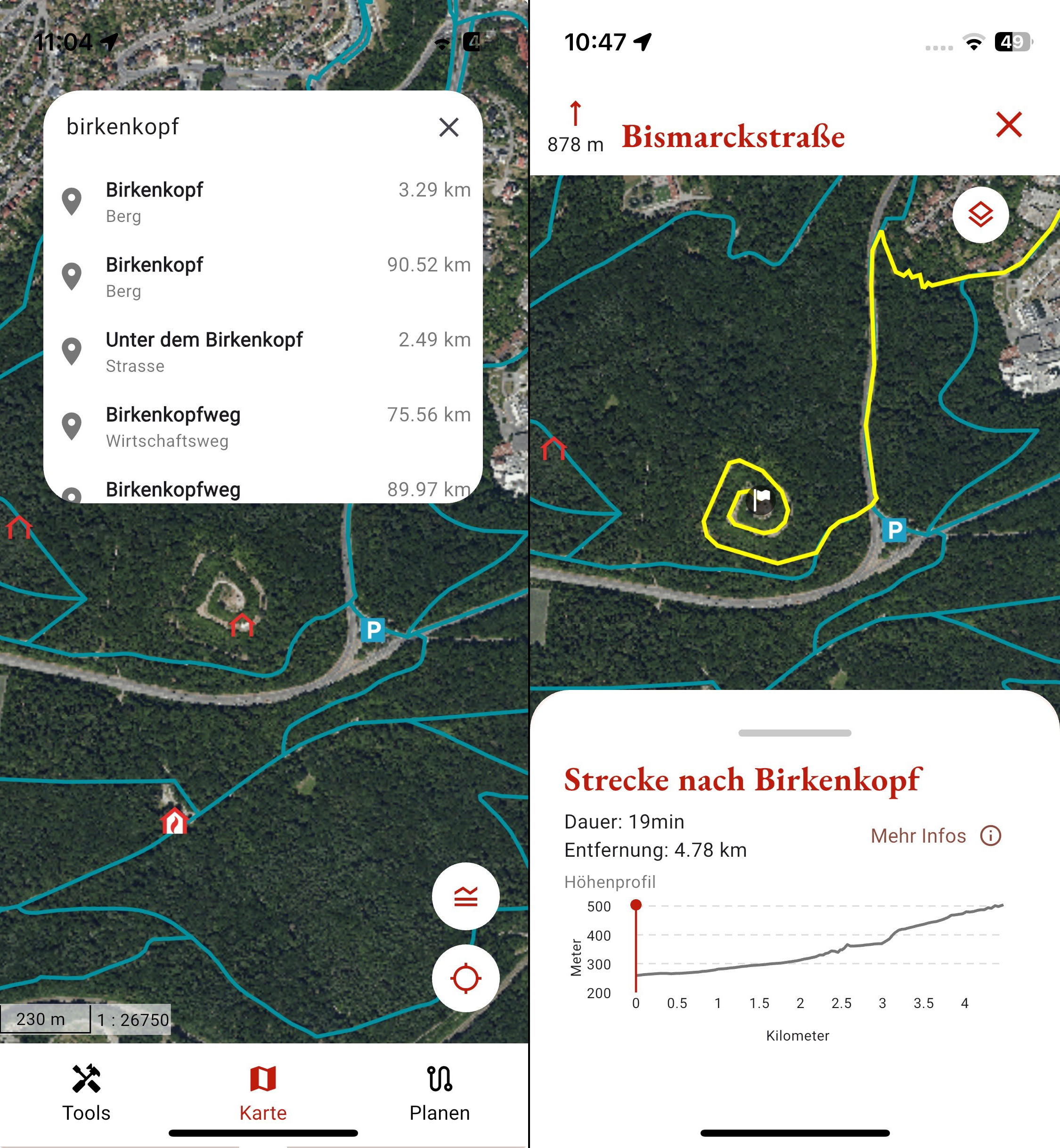 BW mobile - POI Navigation