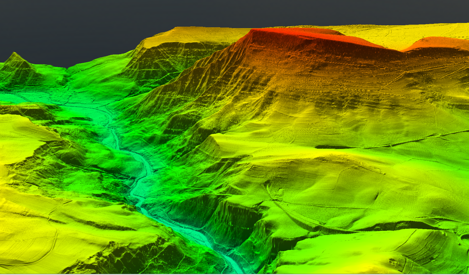 3D-Ansicht auf Basis von DGM-Daten