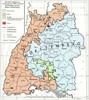 Staatliche Gliederung bis 1945 im Gebiet des heutigen Landes Baden-Württemberg