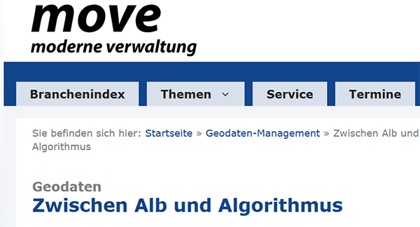 Artikel Move - Geodaten im Projekt Autobahn 8