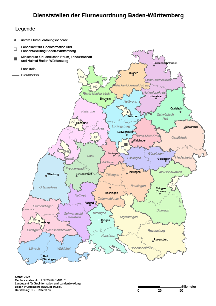 Dienststellen der Flurneuordnung Baden-Württemberg