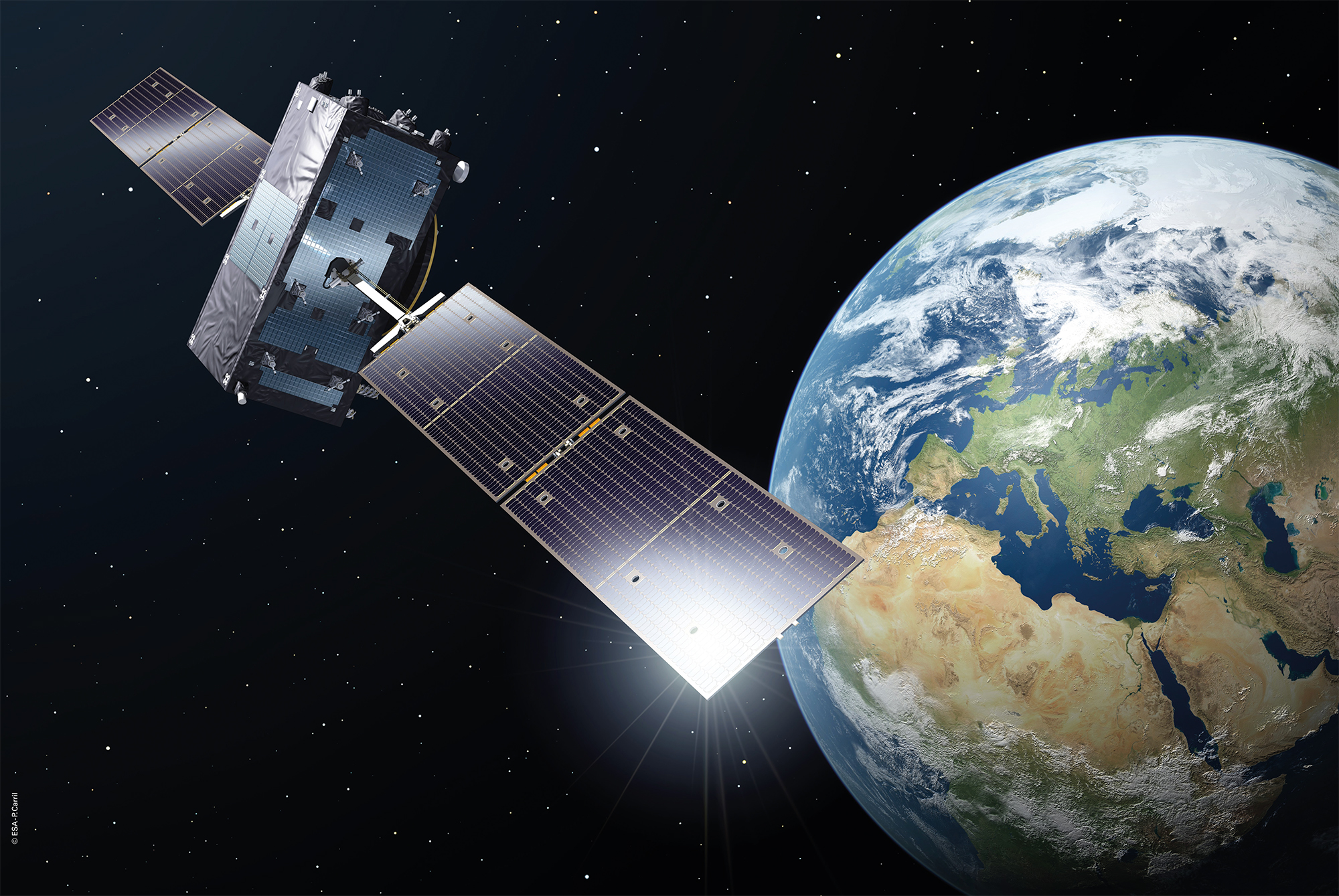 Fernerkundungssatellit im Orbit um die Erde