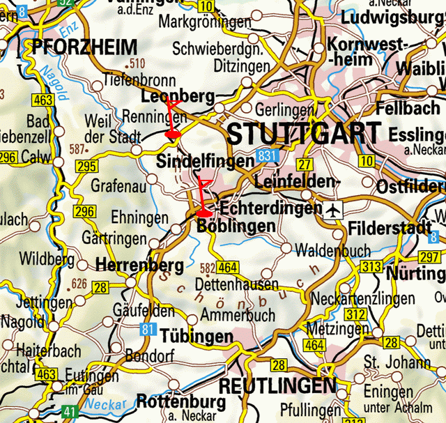 Übersicht Kontrollpunkte Böblingen