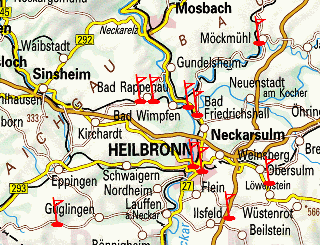 Übersicht Kontrollpunkte Heilbronn