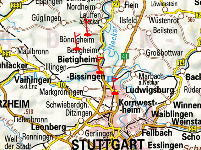 Übersicht Kontrollpunkte Landkreis Ludwigsburg